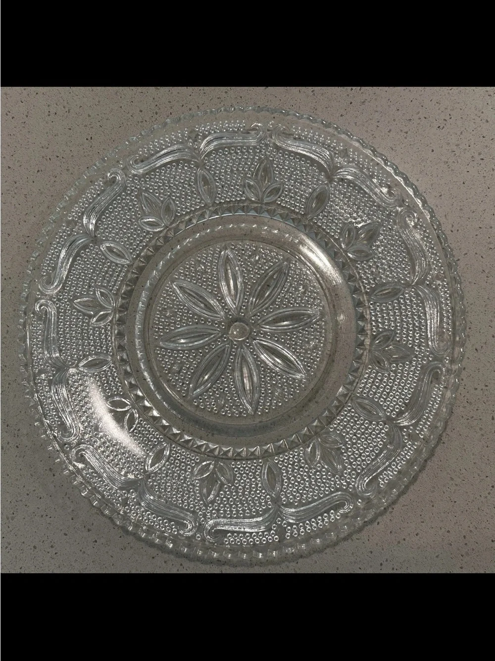 Clear Glass Decorative Serving Plate